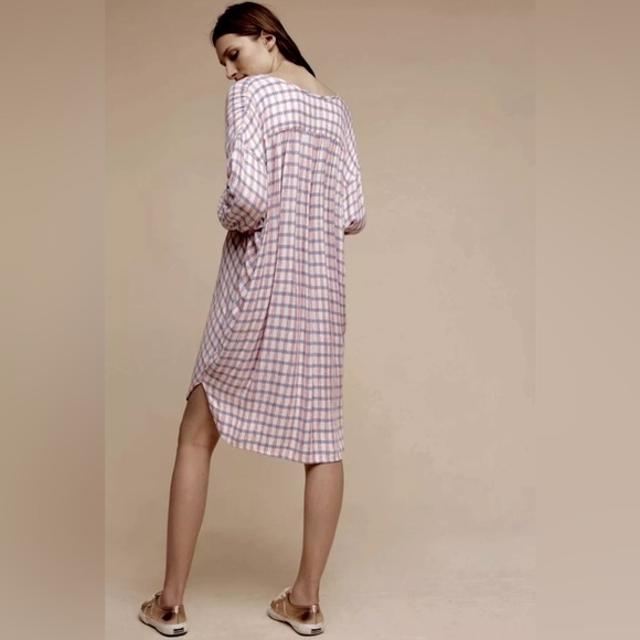 Anthropologie Saturday Sunday Pasture Dress Tunic Plaid Button Up Small - Picture 2 of 11